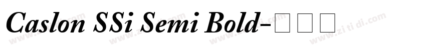 Caslon SSi Semi Bold字体转换
